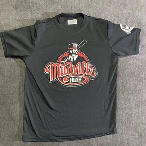 Mudville Nine Defunct baseball #14 Black Graphic T-Shirt Cal Ripkin Yth M